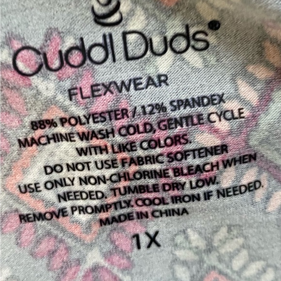 New Cuddl Duds Flexwear 1X Geometric, Print, Wide Leg Atleisure Pants - Picture 5 of 6